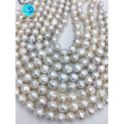 bright white baroque ripple pearl loose strands 12x13mm