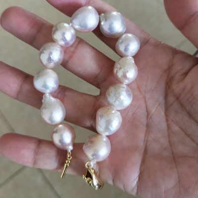 real pearl bracelet Large Nucleated Pearl beaded bracelet Wholesale