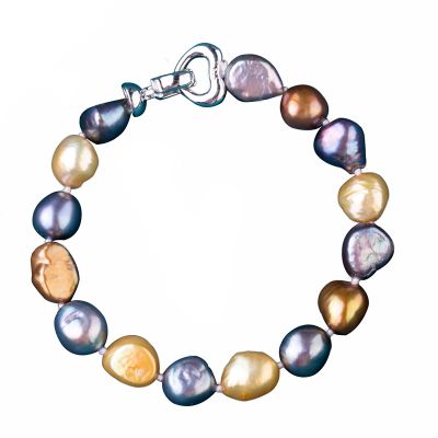 multicolor nugget pearl bracelet 10x11mm 