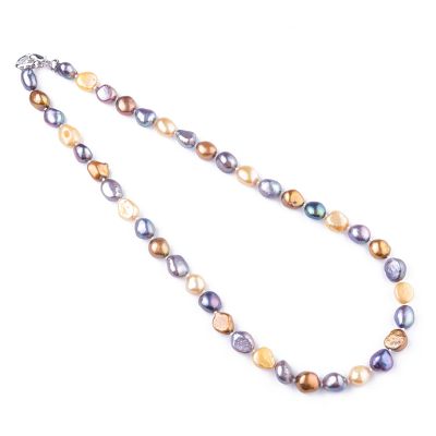multicolor nugget pearl necklace 10x11mm