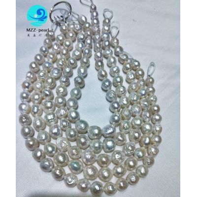 13mm large white freshwater cultured edison ripple pearl loose strands