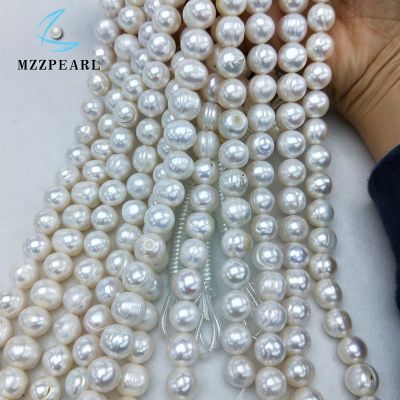 11mm off round circled freshwater white pearl loose strands