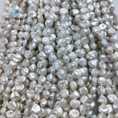 nature white freshwater loose keshi pearls 9-10mm thick keshi pearls wholesale