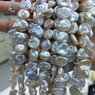 colorful large keshi pearl beaded strands 13x15mm