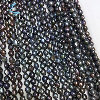 10-11mm black baroque nugget shape big large hole strand real genuine fresh water natural freshwater pearl beads 