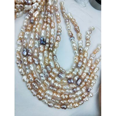 peanut shaped freshwater pearl strands multicolor
