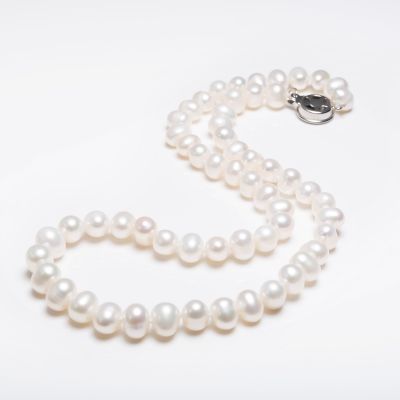 potato round freshwater cultured pearl necklace 7x8mm
