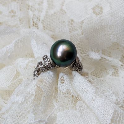 10mm tahitian pearl ring
