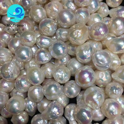 white color nucleated edison pearl beads 