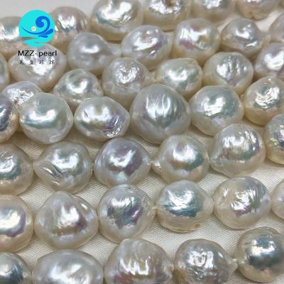 large size nucleated freshwater cultured edison pearl strands 12x14mm for wholesale