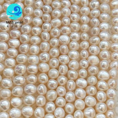 11mm white baroque freshwater cultured flat pearl nugget pearl strings